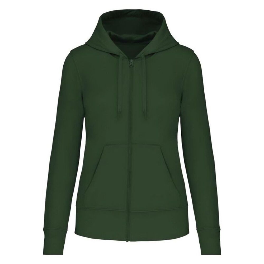 Kariban Womens/Ladies Eco Friendly Full Zip Hoodie / Forest Green